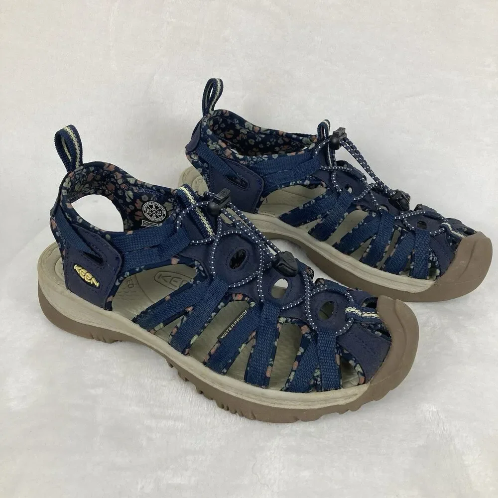 KEEN Sandals Women’s Size 8 Navy Blue Floral Outdoor Shoes Waterproof Hiking